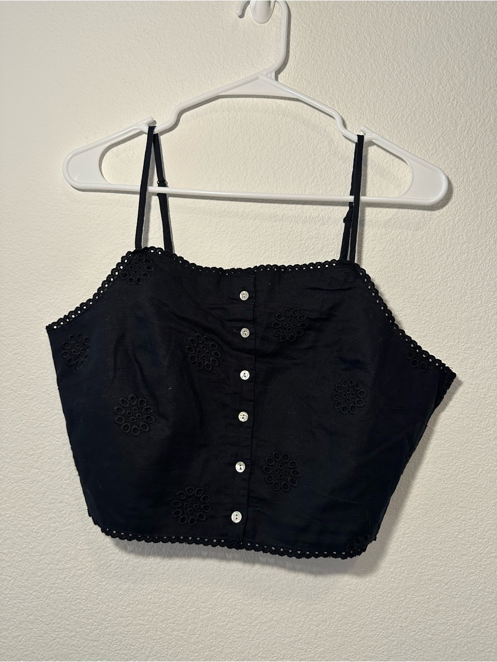 Joie Eyelet Embroidered Crop Top, Large NWOT